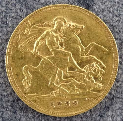 SOUTH AFRICA 1929 SOVEREIGN, EF