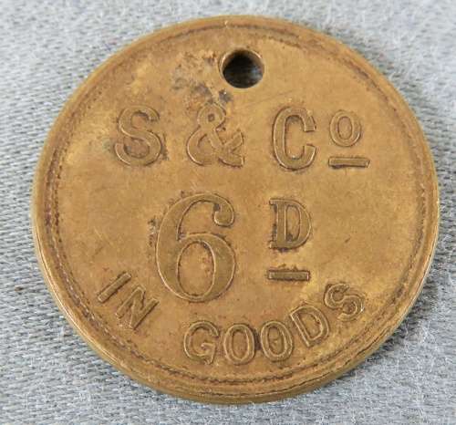 South Africa Strachan & Co. 6D Brass Token VF (Set/Type 4)
