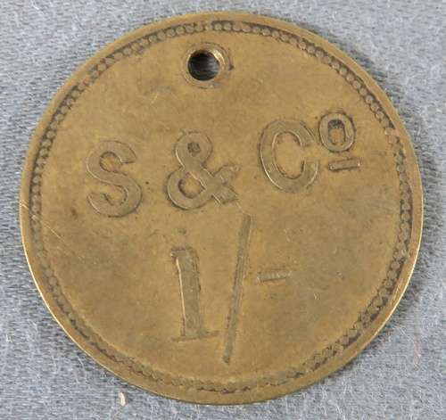 South Africa Strachan & Co. One Shilling Brass Token VF (Set/Type 4)