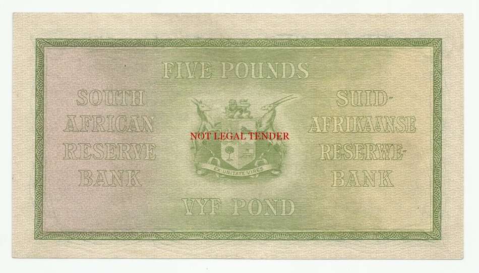 J. Postmus, 1st Issue, Five Pounds B23, April 1943, AUNC