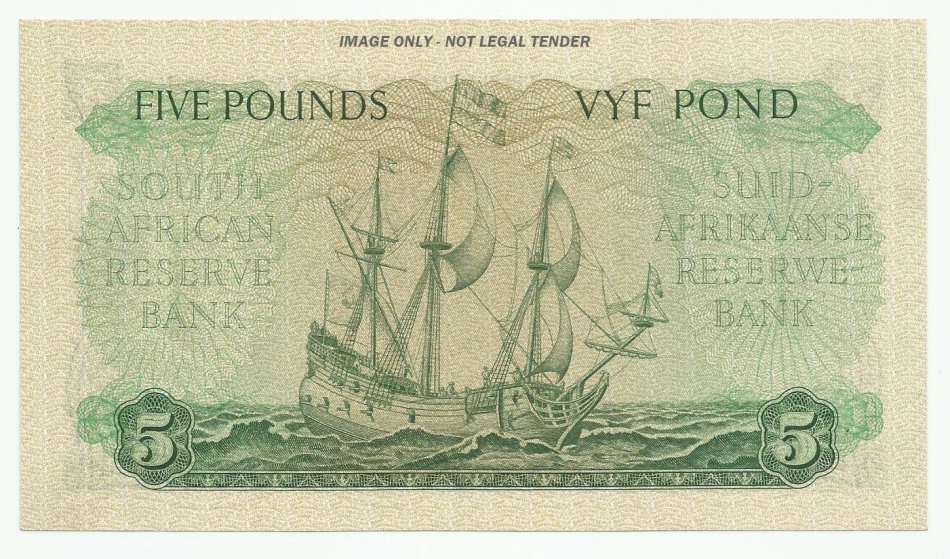 M.H. DE KOCK, 3RD ISSUE, FIVE POUNDS C71, AUNC