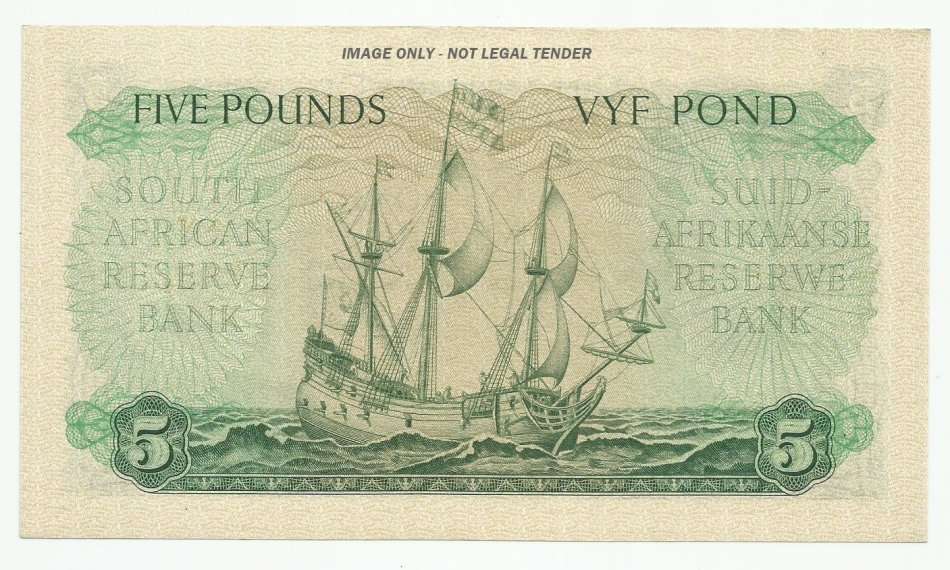 M.H. DE KOCK, 3RD ISSUE, FIVE POUNDS C66, AUNC/UNC