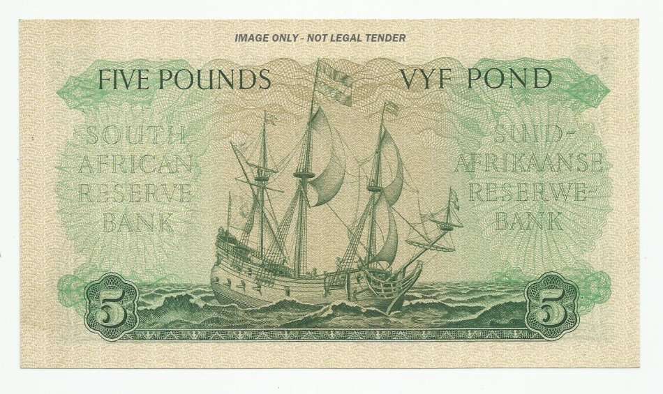 M.H. DE KOCK, 3RD ISSUE, FIVE POUNDS C60, AUNC/UNC