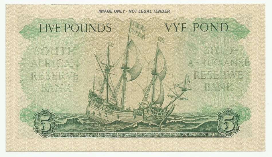 M.H. DE KOCK, 3RD ISSUE, FIVE POUNDS C58, AUNC/UNC