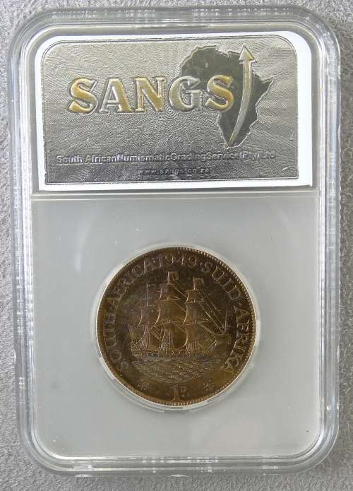 PROOF SOUTH AFRICA PENNY 1949 PF65-RB SANGS
