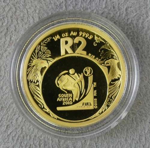 *PROOF* 2006 GOLD R2, 1/4oz - FOR 2010 FIFA SOCCER WORLD CUP
