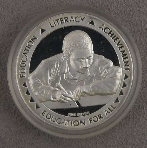South Africa Proof Mandela Silver One Ounce "Education for all"