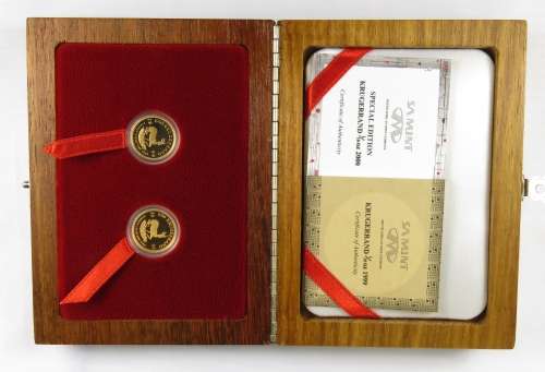 Millennium 1/10 Oz Proof Krugerrand Set 1999 & 2000 (Only 500 Sets Made)