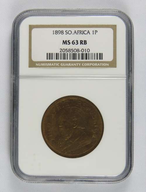 ZAR Kruger Penny 1898 NGC MS63RB