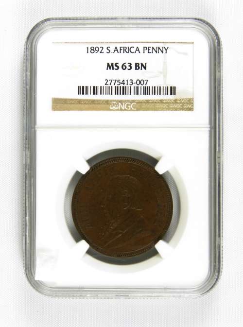 ZAR Kruger Penny 1892 NGC MS63BN