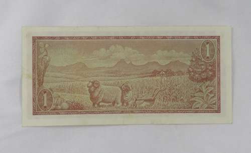 Miss-print R1 One Rand de Jong 1973 Banknote