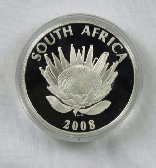 2008 Protea Silver Proof Coin - Mahatma Gandhi