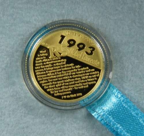 2007 Protea F.W. De Klerk 1/10oz Proof Gold Coin