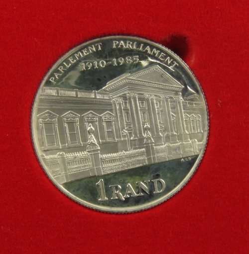 South Africa 1985 Proof Silver R1 - Parliament