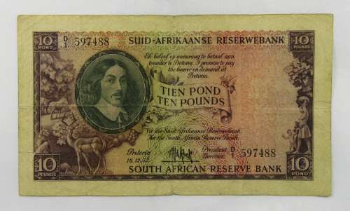 South Africa 10 Pounds 1952 M. H. de Kock