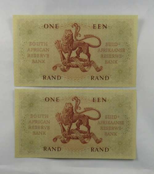 G. Rissik R1 1962 UNC Two Close Numbers (Bid Per Note)
