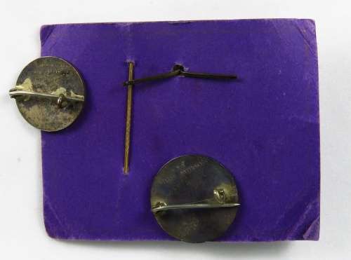 Voortrekker Eeufees 1938 Powder Horn Brooch, Silver Badges & Pin