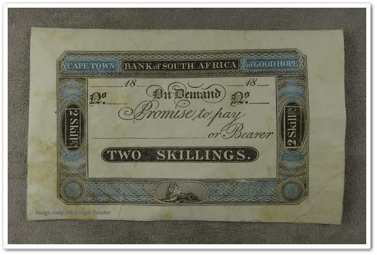 **RARE** BANK OF SOUTH AFRICA - CAPE TOWN OF GOOD HOPE TWO SKILLINGS