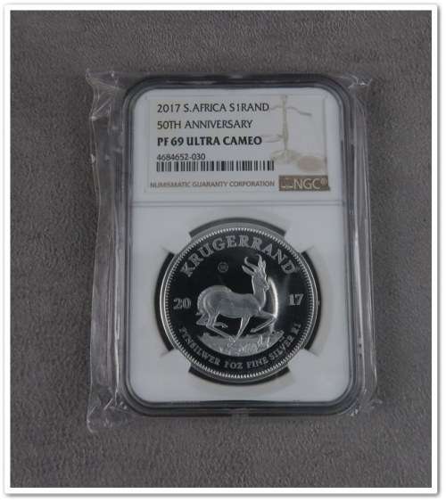 (for Bonfire 1 only) 2017 Proof 1oz Silver Krugerrand 50th Anniversary - NGC PF69 Ultra Cameo