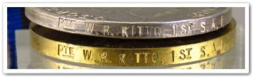 WWI Pair - Pte. W.R. Kitto, 1st S.A.I.