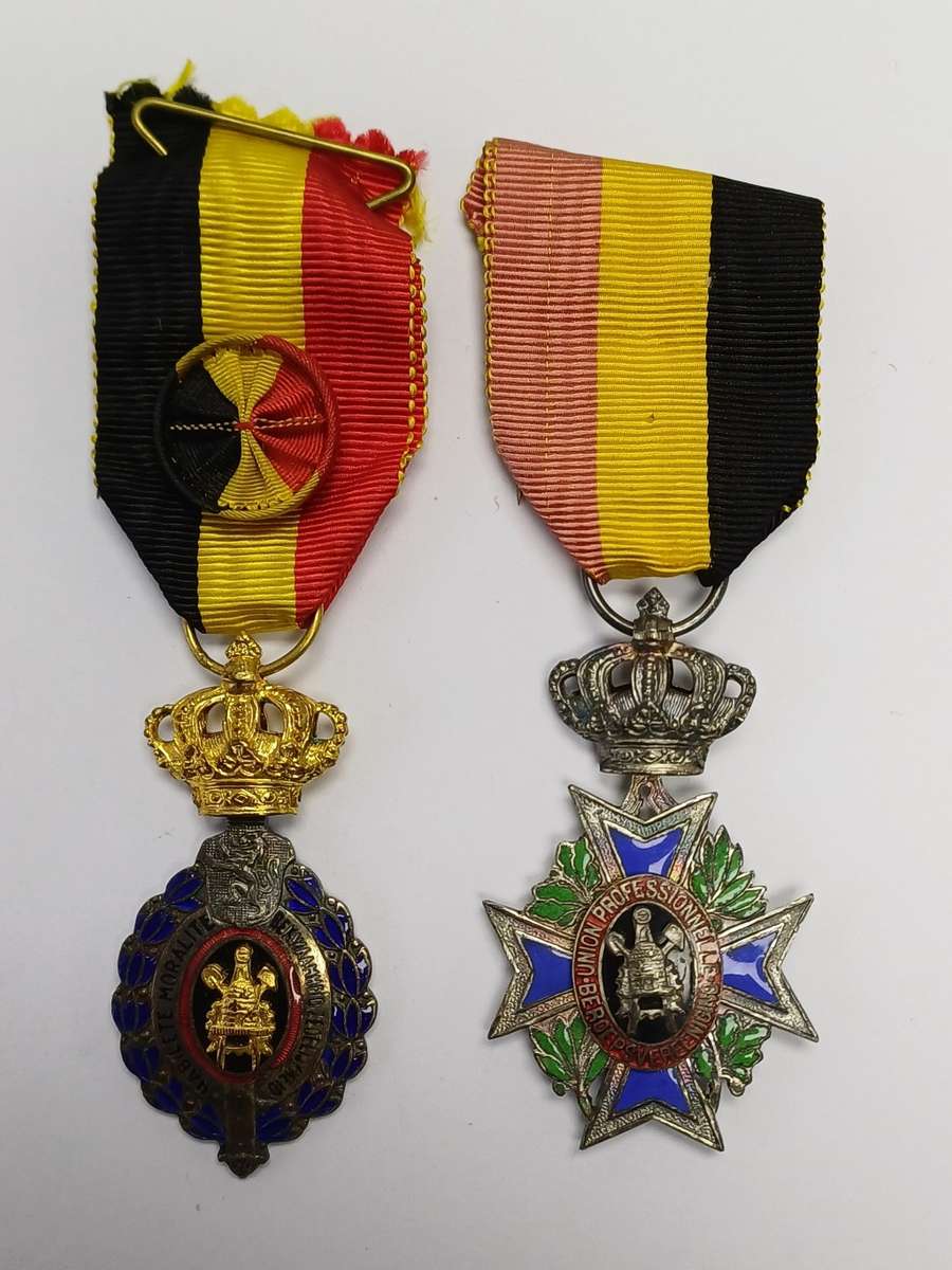 Begium Congo Katanga Medal Group with Railway Medallion and Badge awarded to Jacques Jules Andries