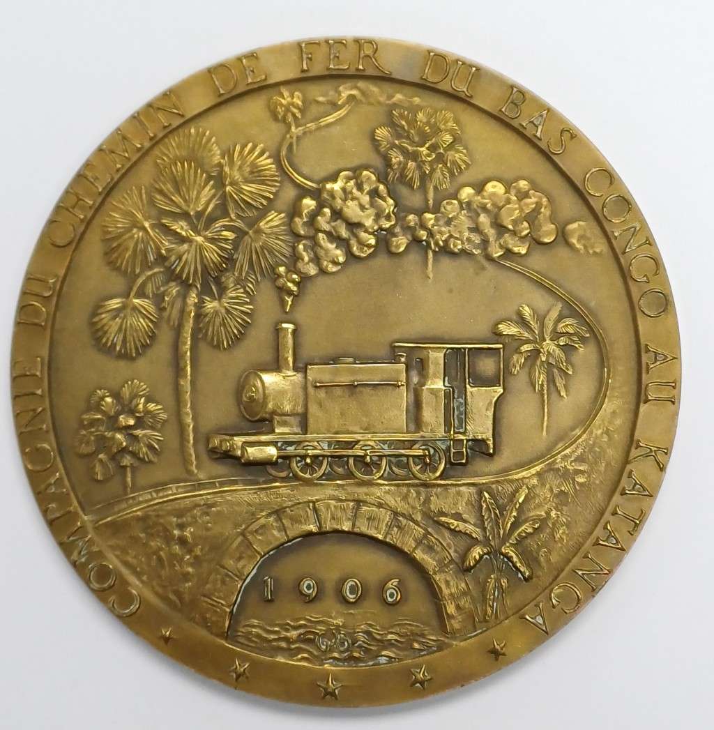 Begium Congo Katanga Medal Group with Railway Medallion and Badge awarded to Jacques Jules Andries