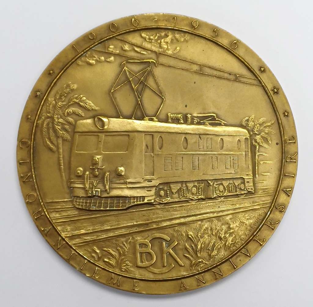 Begium Congo Katanga Medal Group with Railway Medallion and Badge awarded to Jacques Jules Andries