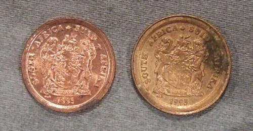 Misstrike 1993 One Cent Struck on 10 Cent Blank