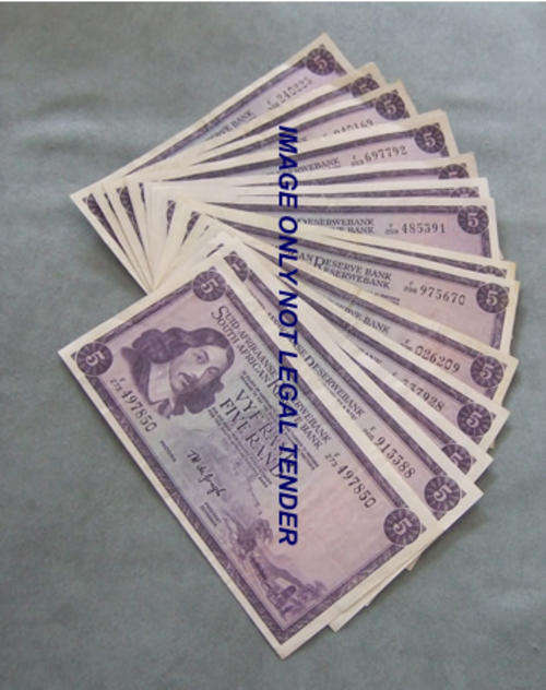 South Africa R5 TW De Jongh x 15 F-VF 3rd Issue