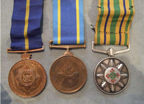 South Africa Police Group 3 With Silver Faithful Service Medal