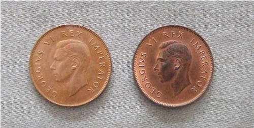 South Africa UNC Farthing 1942 Red & Scarce Yellow