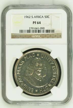Proof South Africa 50 Cent 1962 NGC PF64