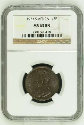 South Africa 1923 Half Penny NGC MS63BN