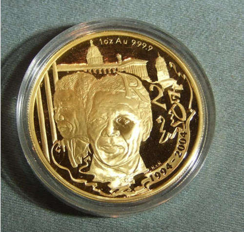 2004 Protea Gold 1 oz 10 Years Of Democracy