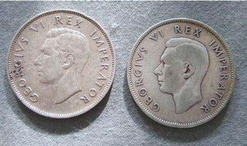 South Africa 2 1/2 Shillings 1945 & 1946