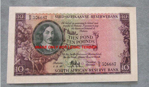 MH De Kock 3rd Issue 1953 ÃÂ£10 AUNC