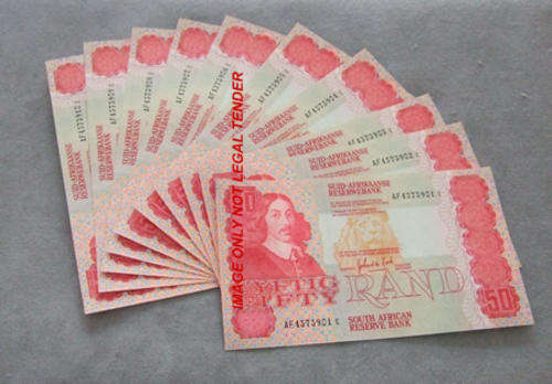 GPC De Kock 3rd Issue R50 10 Consecutive Numbers AUNC (price per note)