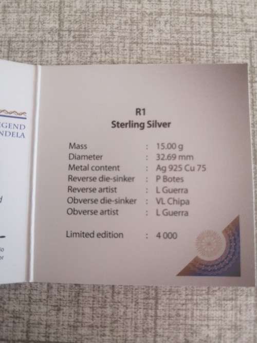 2015 Mandela Life of a Legend R1 Proof coin