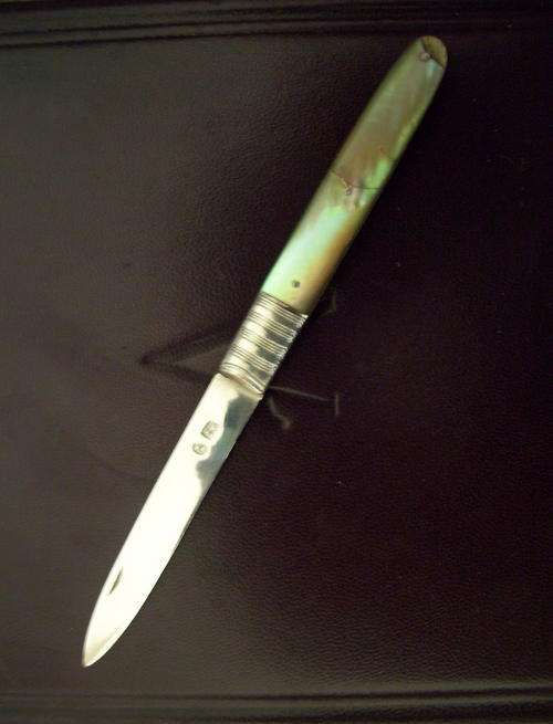 Folding Knife With Silver Blade - Hallmarked William lV