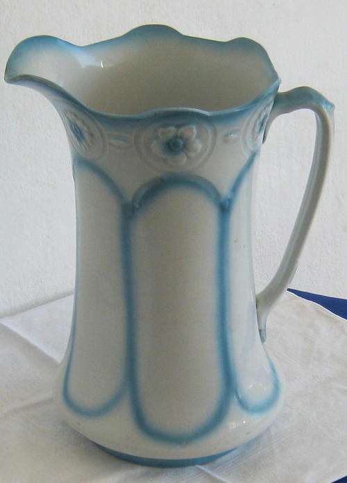 BURLEIGH WARE JUG - blue and white water jug