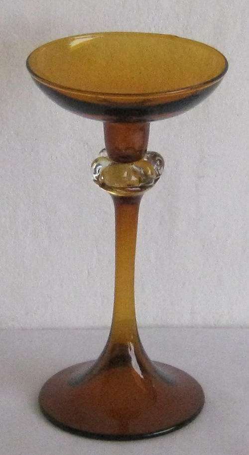 AMBER GLASS CANDLE HOLDER