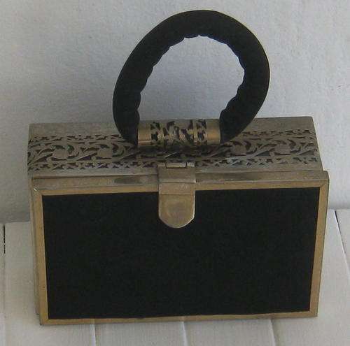 VINTAGE SILVER PLATED HANDBAG - MADE IN USA