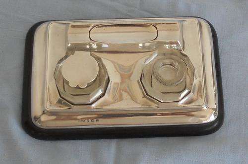 HALLMARKED SILVER INKWELL - Birmingham
