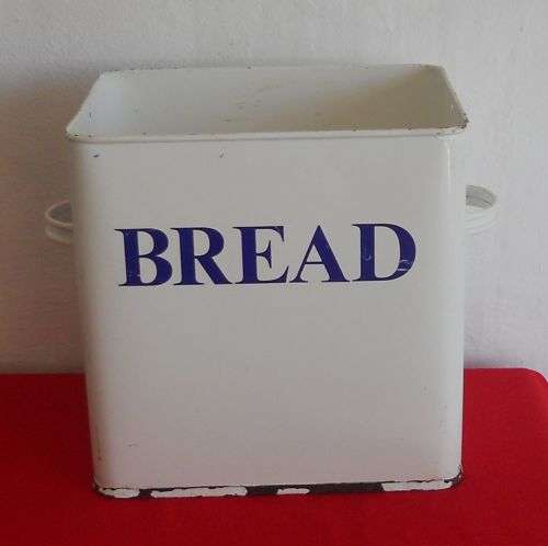 ENAMEL BREAD BIN