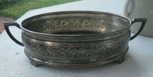 SILVER PLATED HOLDER WITH MIRROR BASE