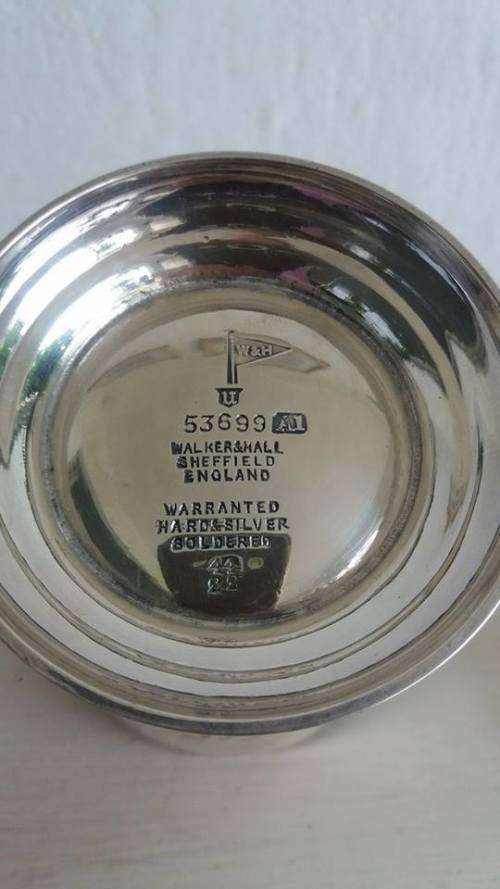 WALKER & HALL HALF PINT HARD SILVERED BEER MUG