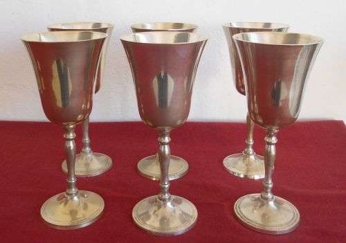 SILVER PLATED WINE GOBLETS