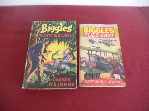 BIGGLES HUNTS BIG GAME - hard cover - vintage copy & BIGGLES Flies East