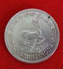 SILVER 5 SHILLING 1948