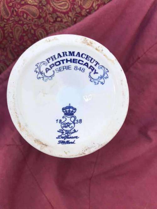 RARE DELFT DE KRUIK APOTHECARY JAR - DT 1838